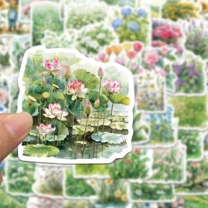 Floral Stickers Simple Landscape Decorative Decals for Mobile Phone Case Flower Vase Luggage Decoration Laptop Notebook