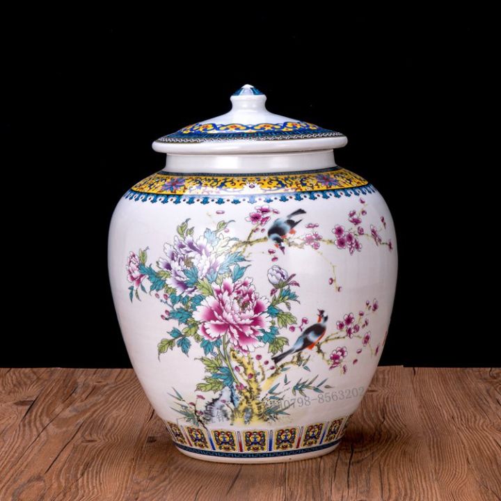 Sealed Ceramic Storage Jar for Kitchen Water Rice Oil Pickled Vegetable ...