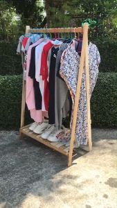 ราวตากผ้าพับได้ ยาว 80 เมตร สูง 140 ซม. ไม้สักแท้ ราวตากผ้า ราวแขวนผ้า ราวผ้าพับได้ เฟอร์นิเจอร์ไม้ ของใช้ในบ้าน wooden furniture ตกแต่งบ้าน