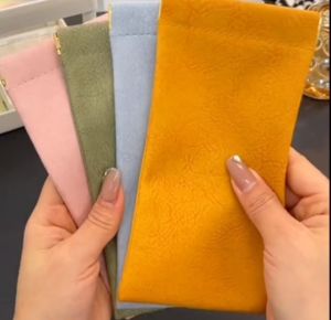 Tas Pouch Kacamata Kulit Multifungsi PU / Penyimpanan Kosmetik Pouch Mini /Tas Anti Air dan Debu / Penutupan Otomatis Klip Kantong kacamata