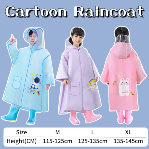 Cartoon Waterproof Raincoat for Kids Unicorn EVA Extended Student Raincoat with Thickened Widening Cap
