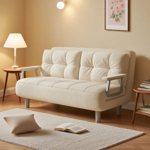 HM | Foldable Mid-Century Sofa Bed Adjustable for Small Spaces