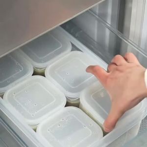 Hộp Đựng Thực Phẩm 6 Ngăn Hộp Bảo Quản Rau Củ Quả Tươi Có Nắp Đậy Dùng Cho Tủ Lạnh Nhà Bếp Lọ Gia Vị Chất Liệu Nhựa
