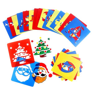 6PCS/Set Hollow Out Drawing Template Multiple Colors Plastic Painting Stencils Rulers Cartoon Animal Artclass Props Gift ZYF