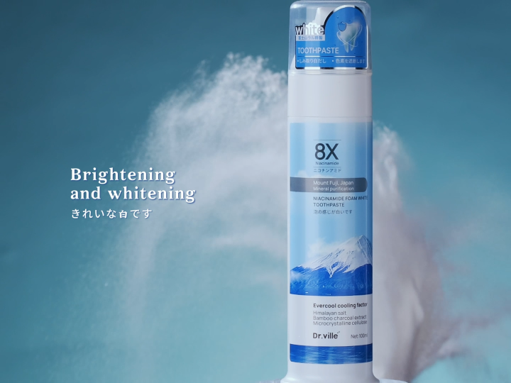 Dr.ville Teeth Whitening 8X Niacinamide Whitening Toothpaste Get Rid of Stains Bad Breath Oral Care Counter Toothpaste 烟酰胺美白牙膏 100ml