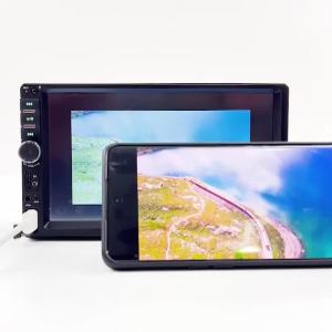 Đầu CD Xe Hơi Hippcron 7 Inch Màn Hình Cảm Ứng HD 1 DIN Hỗ Trợ MP5 FM AUX BT USB Mirror Link Và Camera Lùi