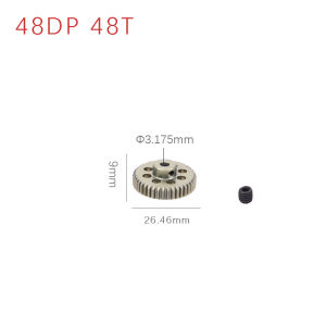 48DP 3.175mm Shaft Metal Pinion 13T 15T 17T 20T 28T 35T 40T 45T 46T 48T 13T-48T Motor Gear for 1/10 RC Car Truck Upgraded Parts