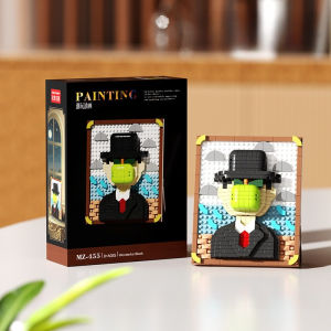 Hot-selling World-famous Painting Assembly Building Blocks Creative Pixel Oil Painting Frame Sunflower Building Block Decoration