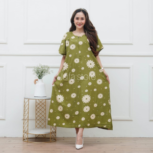 Daster Jumbo ld 125  - Baju Hamil modern murah dress Resleting Depan Busui bahan Rayon Premium