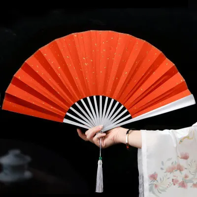 Cool Pure Color Stainless Steel Aluminum Alloy Fan Kung Fu Folding Fan Elegant Gift Craft Folding Fan Dance Fan