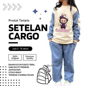 Setelan Anak Perempuan Kekinian Labubu New04 Viral Usia 3-12 Tahun