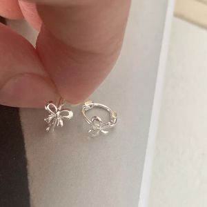 Butterfly Knot Earrings Women S925 Silver Sleepwear Non-removable Hoop Earrings Unique Design High-End Ear Jewelry