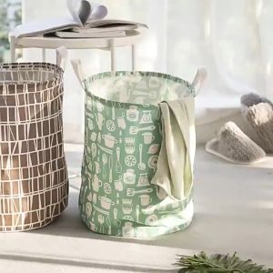 BOSSLU Keranjang Laundry Lipat Canvas Tempat Penyimpanan Baju Cucian Pakaian Laundry Basket Bag