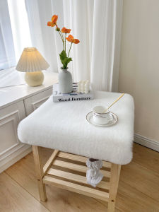 Modern Simple Style Rabbit Fur Velvet Dustproof Dirty Proof Bedroom Dressing Table Desk Chair Pad Cover Cloth