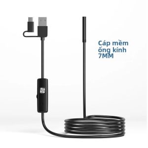 Android Nội Soi 3IN1 Loại C Micro USB 5.5MM 7MM Camera Mini Cho Điện Thoại Thông Minh PC Ống Xe Kiểm Tra Borescope Chống Thấm Nước Với 6 Đèn LED