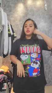 NARA - SNOPY 4 RED Tshirt Trendy Catton York 24s Combed Baju Kaos Wanita Lembut Top Pendek Atasan Nyaman Katun Variasi Oversize Distro Panjang Tee Polos Crop Cewek Hitam