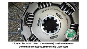 1PC - Clutch Disc WG9725160300 - 430MM Outer Diameter 10mm Thickness 52.5mm Inner Diameter