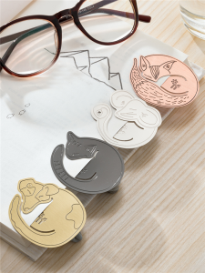 Nhãn Sách Hình Chim Hổ Phách Bằng Kim Loại Vàng Quà Tặng Văn Hóa Sáng Tạo Cho Ngày Lễ Hình Động Vật Ngủ Ở Góc