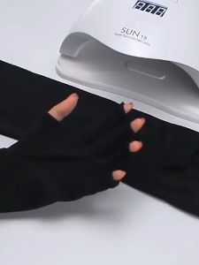 1 Pasang Sarung Tangan Nail Art Anti-UV Manicure Gloves Anti Lampu UV Nail