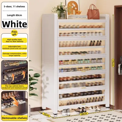 DIBIOU | Dust-proof Multilevel Shoe Cabinet with Flap Door