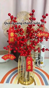 Combo Bình Hoa Đào đông Lá Quạt lá táo vàng Lilys decor house  trang trí  decor phòng khách decor Tết May mắn Tài lộc siêu sang