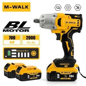 Máy Vặn Bu Lông Tác Động Không Dây M-WALK 700N.M Động Cơ Không Chổi Than Tương Thích Với Pin Dewalt 20V Dùng Cho Sản Xuất Thương Mại