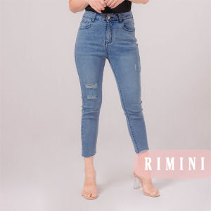RIMINI - Bawahan Wanita Celana Jeans Haighwaist Casual Ripped 26-33 - Fion Denim Pants - 5191