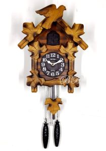 100% ORIGINAL RHYTHM Cuckoo Bird Wooden Pendulum Brown Clock (Jam Dinding Kayu Burung) 4MJ234 RT4MJ234RH06