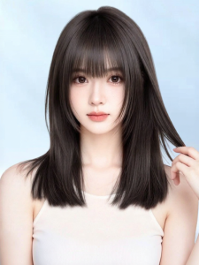 REALME | High-end Natural Invisible Layered Collarbone-length Human Hair Wig Full Head