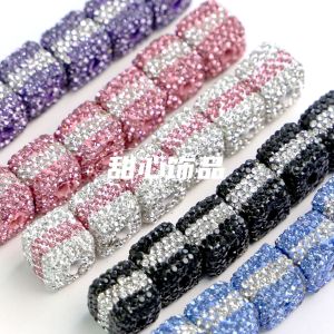 เครื่องประดับ DIY ลูกปัดหินครีมสีสันสดใส ลายแถบ รูปหัวเข็มขัดโทรศัพท์มือถือ กระเป๋า ห้อยรถ ลูกปัดเครื่องประดับแบบติดกระดุม