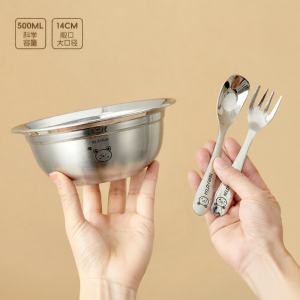 WODEBAIHUI | Cute Baby Dining Bowl 316 Stainless Steel Insulated Heat-Resistant