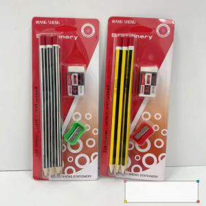 2B Pencil Set 6pcs with Eraser Sharpener School Stationery Exam Homework Supplies Student Reward Children Day Set Ujian