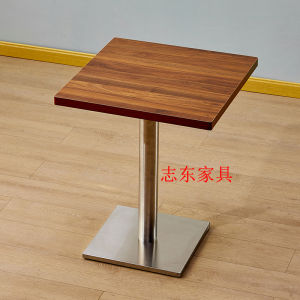 Fast Food Table and Chair Combination Restaurant Ding Room Snack Barbecue Catering Milk Tea Shop Stainless Steel Small round Eight-Immortal Table Commercial Table