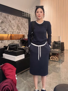 Elegant High Waist Belted A-Line Mini Skirt for Women Winter Polyester Cotton Blend Commute Style Straight Cut Half-length Skirt