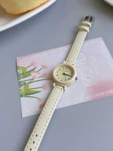 Korean Style Durable Leather Strap Womens Watch Small Dial Fashionable High Aesthetic Value Student Watch 2025 New Model