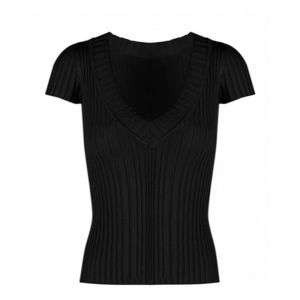 YUEZHONGWEI | Áo thun tay ngắn cổ chữ U màu trắng cho nữ mùa hè thiết kế ôm vừa vặn nhỏ gọn phong cách đường phố thường ngày