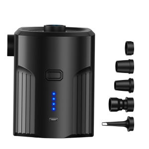 【2026 New】Cordless Electric Air Pump Inflate Deflate 400L/min 5000mAh 5 Nozzles for Air Mattress Boat Pool Floats Camping