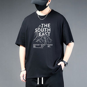 plus Size Mens T-Shirt Short Sleeve Cotton Casual Summer Fashion Loose Fit Printed round Neck Top for plus Size Men