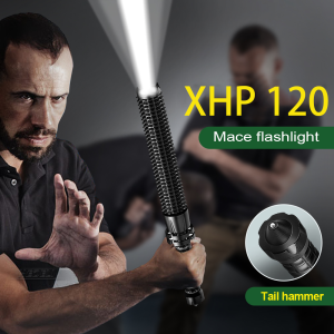 Telescopic Defense Torch High Power XHP120 LED Flashlight Waterproof Tactical Flashlight 18650 Rechargeable Baton Self Defense