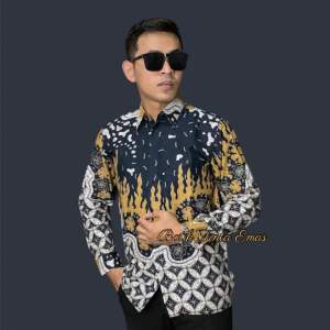 Kemeja Batik Solo Pria Lengan Panjang Katun Sanforis Lapis Furing