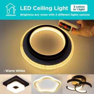 WeHome LED Ceiling Light 3 Color Modern Center Light Tri color Living Room Bedroom Pendant Lights