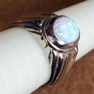 CINCIN PERMATA OPAL PUTIH PELANGI ASLI PERMATA BATU STONE FOR RING CINCIN HIGH QUALITY GERM STONE