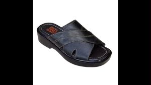 Dép Nam Quai Ngang HA NAM Da Bò Thật Đế Cao Dành Cho Người Thấp DN2041