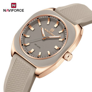 Naviforce | NAVIFORCE Classic Fashion Soft Silicone Strap Watch for Women Simple Casual Quartz Female Bracelet Waterproof Ladies Wristwatch
