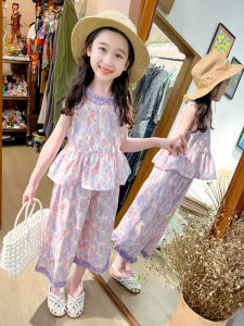 Flower Pattern Thin Girls Summer Set