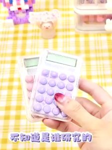 Mugi-AH3002 Kalkulator Mini Saku Transparan Tombol Candy