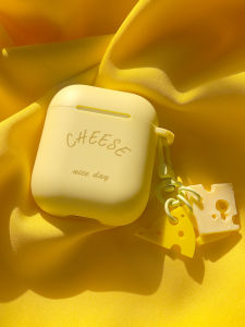 Apple Wireless Earphone Protective Case Silicone Soft Shell Pure Color INS Style Cute Cheese Airpods pro 2 Generation 3 Suitable