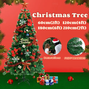 Christmas Tree 5FT/6FT Folding Stable Metal Stand Fast Assemble Flame PVC Artificial Green Tree