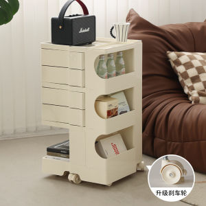 Nordic Style Multi-Layered Living Room Storage Cabinet with Wheels Mobile Snack Rack Home Organization Utility Shelf