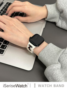 สายรัด Apple Watch Silicone Original Iserisewatch สำหรับ Apple Watch Series 1-10 SE สายรัดผู้ชายและผู้หญิง สายรัดสุนัขดินสอสร้างสรรค์ สายรัดกีฬาฤดูร้อนที่น่ารัก